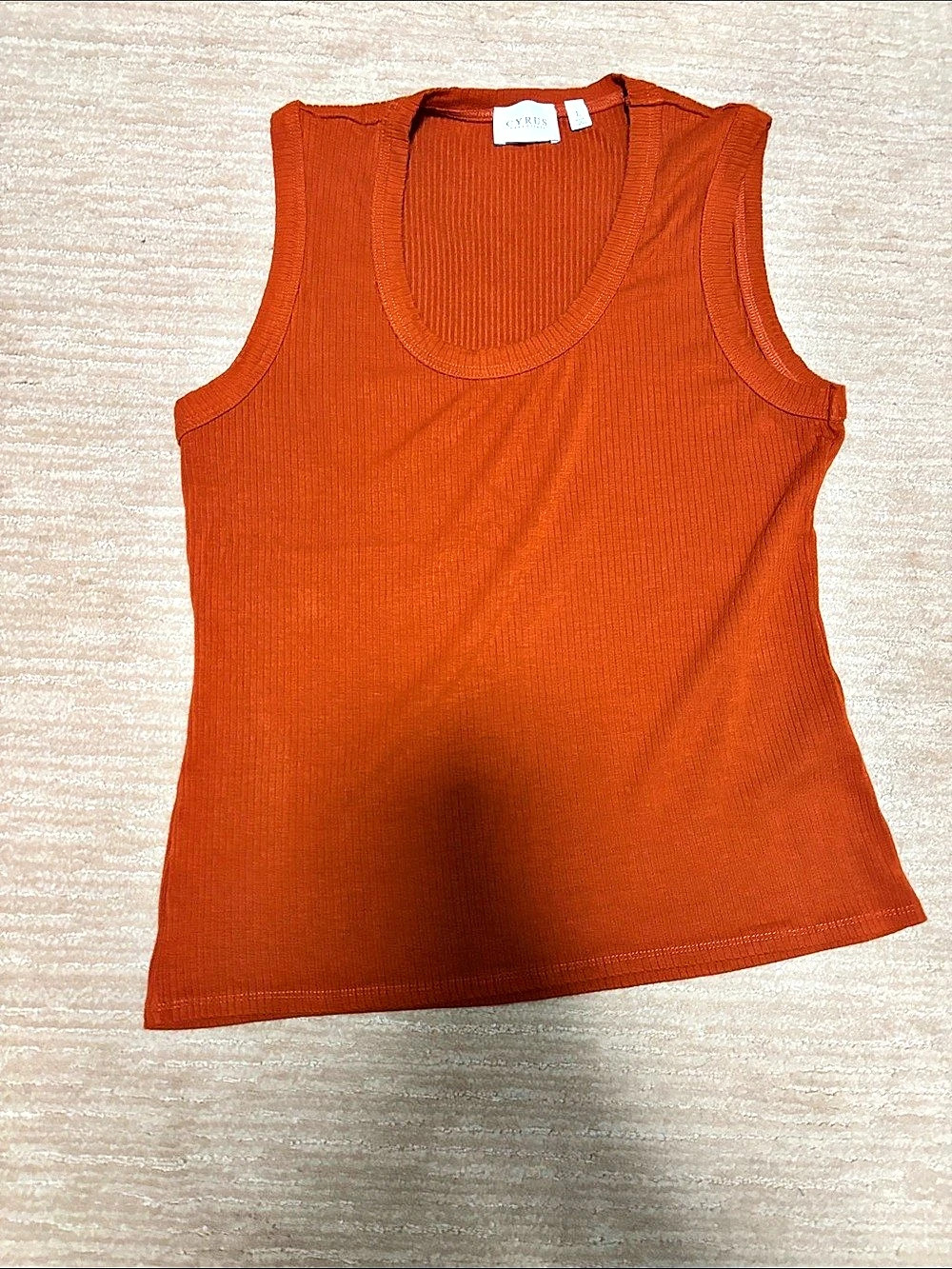 Longhorn Burnt Orange Ribbed Tank Top Large Like New